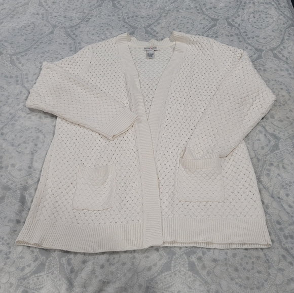 Cozy Hasting & Smith Sweater Women's Cardigan, Open Front, 2 pockets, Knit, - Picture 9 of 9